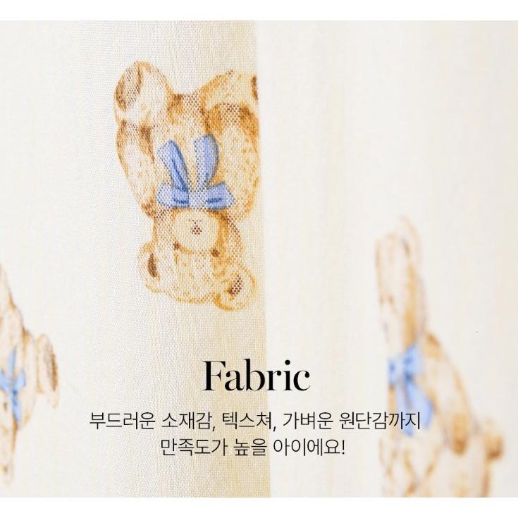 [25S0705]🇰🇷正韓(現貨)/韓國代購/春夏新品/lunaluz <質感家居> 可愛小熊撞色鑲邊兩件式睡衣-細節圖9