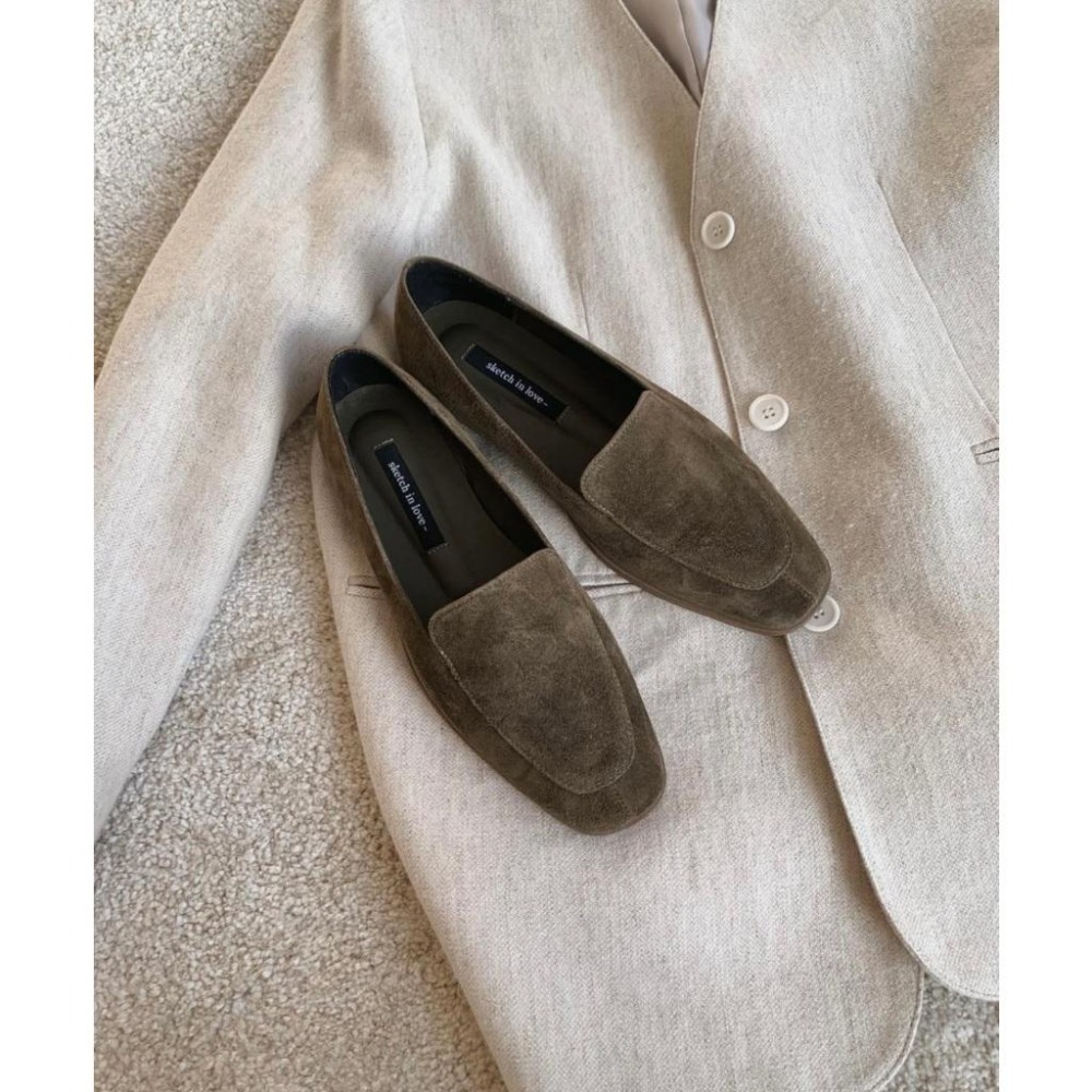 [25F0831]🇰🇷正韓空運(現貨＋預購)/韓國代購/東大門質感配件/復古真皮麂皮樂福鞋(三色)-細節圖5