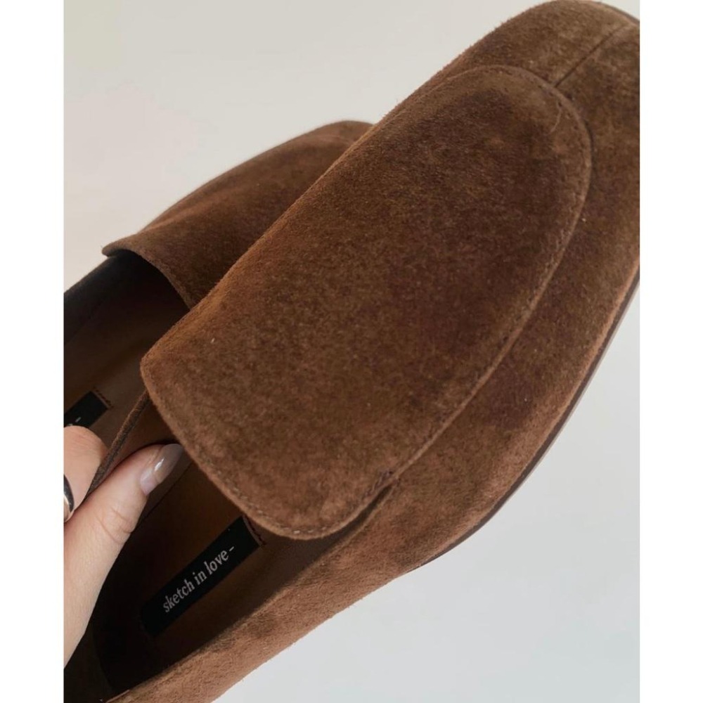 [25F0831]🇰🇷正韓空運(現貨＋預購)/韓國代購/東大門質感配件/復古真皮麂皮樂福鞋(三色)-細節圖7