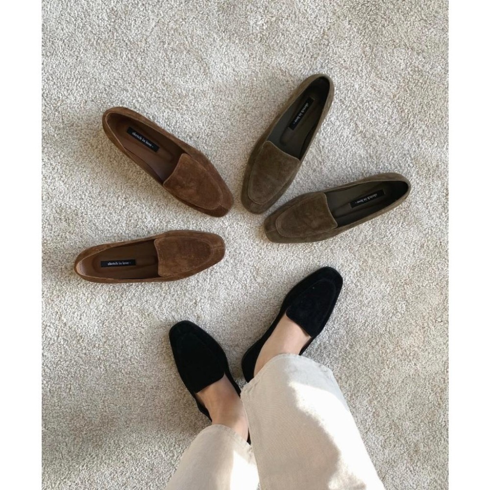 [25F0831]🇰🇷正韓空運(現貨＋預購)/韓國代購/東大門質感配件/復古真皮麂皮樂福鞋(三色)-細節圖9