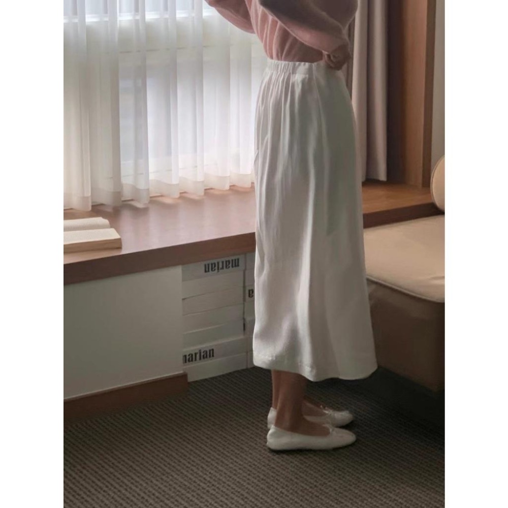 [25S0304]🇰🇷正韓空運(現貨+預購)/韓國代購/東大門APM/早春新品/不規則圍裙綁帶垂墜長裙(三色)-細節圖4