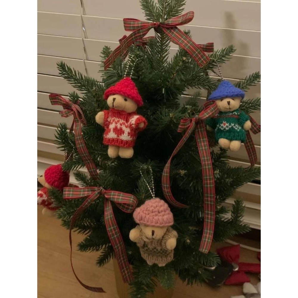 🎄正韓空運(現貨+預購)/韓國代購/秋冬新品/可愛帽帽小熊吊飾(三色)-細節圖5