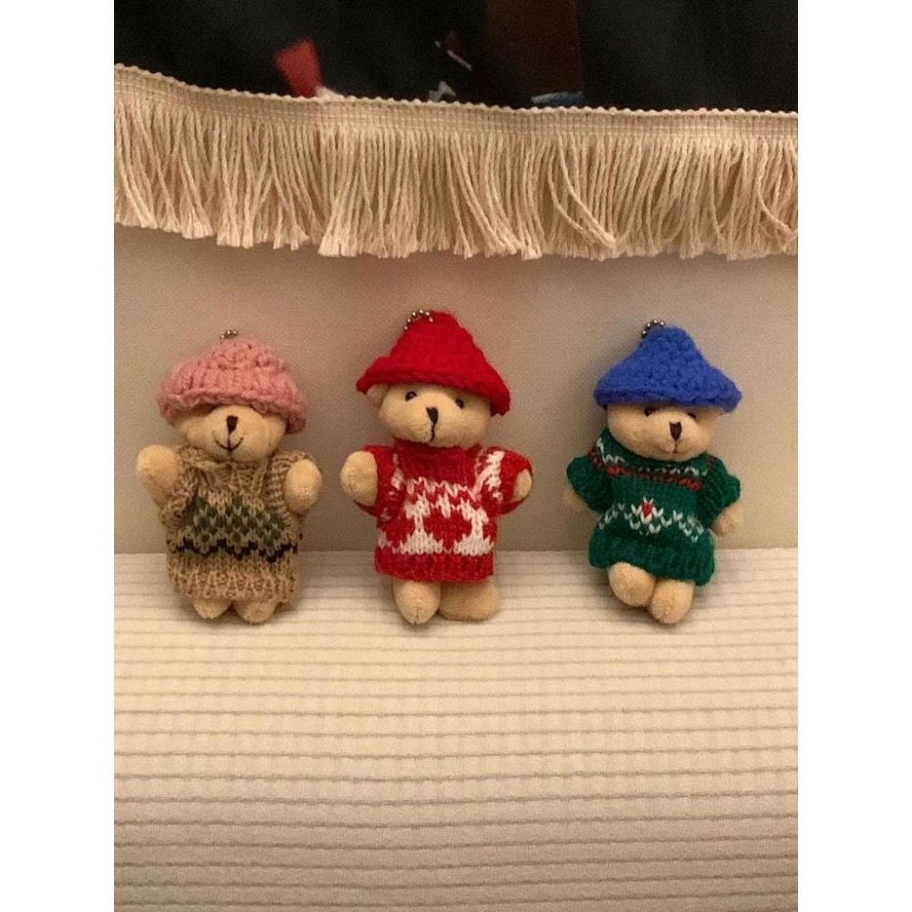 🎄正韓空運(現貨+預購)/韓國代購/秋冬新品/可愛帽帽小熊吊飾(三色)-細節圖6