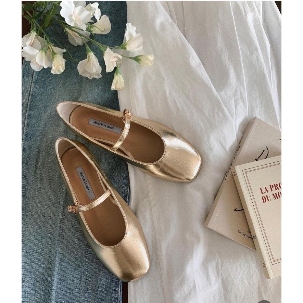 [24S0509]🇰🇷正韓空運(現貨+預購)/韓國代購/春夏新品/方頭低跟漆皮手工娃娃鞋 瑪莉珍鞋(四色)-細節圖3