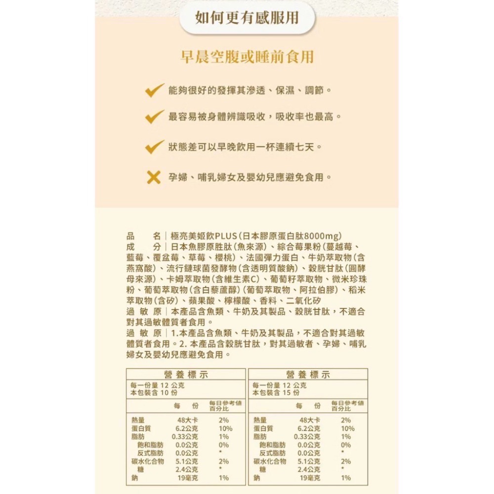 代琳極亮美姬飲PLUS（日本膠原蛋白肽8000mg）裸裝/1入 苗可麗代言 現貨供應@小米愛亂買-細節圖3