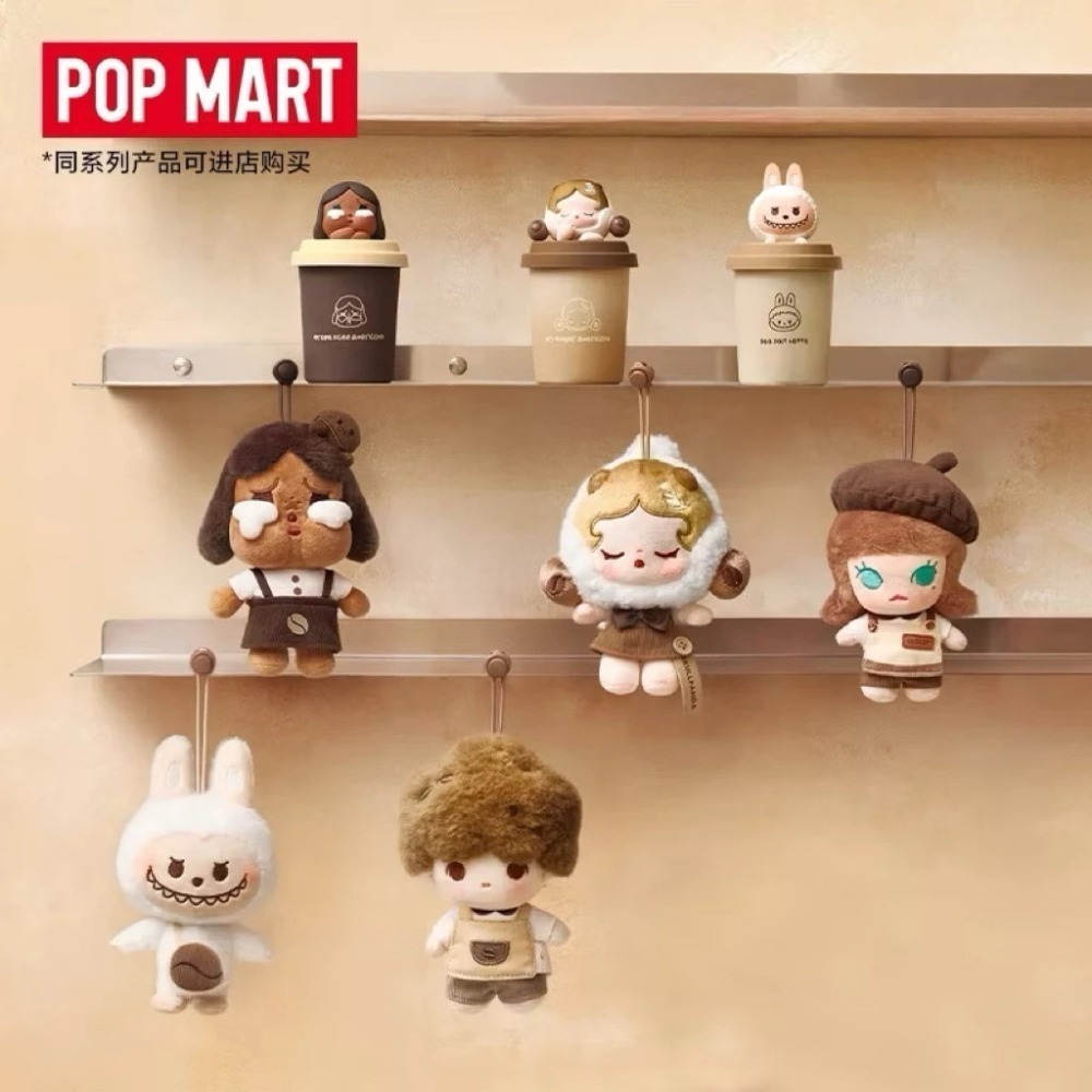 ♋現貨♋全新未拆 POP MART 泡泡瑪特 咖啡工廠 搪膠 毛絨 掛件 Labubu 哭娃 SP Molly-細節圖4