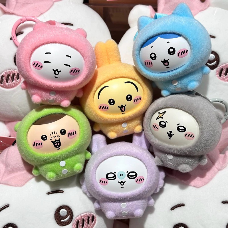 ♋♋全新未拆 一中盒6款 MINISO 名創優品 吉伊卡哇 Chiikawa 系列睡衣換臉變臉盲盒掛件-細節圖4