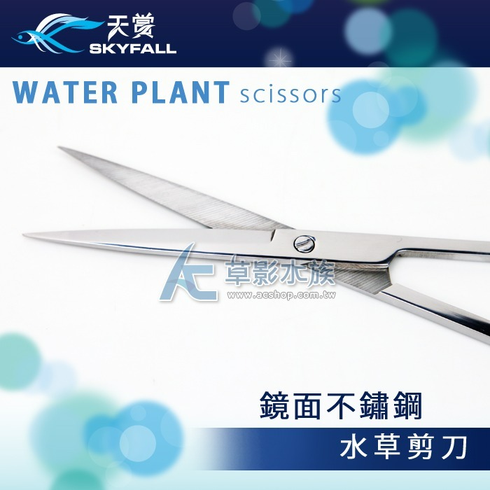 【AC草影】SKYFALL 天賞 二代鏡面不鏽鋼水草剪刀 平剪/彎剪 (25cm）【一支】 水草剪刀 剪水草 種水草-細節圖4
