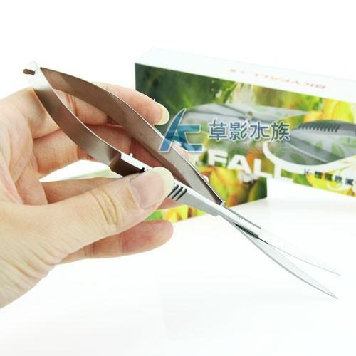 【AC草影】SKYFALL 天賞 不鏽鋼彈簧剪刀（16cm）【一個】水草剪刀 魚缸剪 水草夾 水草剪 剪水草-細節圖2