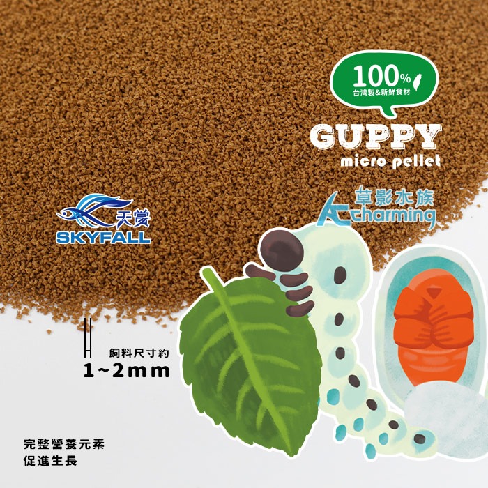 【AC草影】SKYFALL 天賞 孔雀魚飼料（20g）蠶蛹口【一個】小魚飼料 孔雀魚飼料 鬥魚飼料 仔魚 幼魚 小型魚-細節圖4
