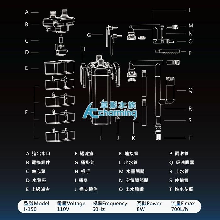 【AC草影】ISTA 伊士達 掛式過濾桶（700L/H）【一個】魚缸過濾器 烏龜過濾 內附濾材 外掛圓筒 小圓桶 過濾桶-細節圖3