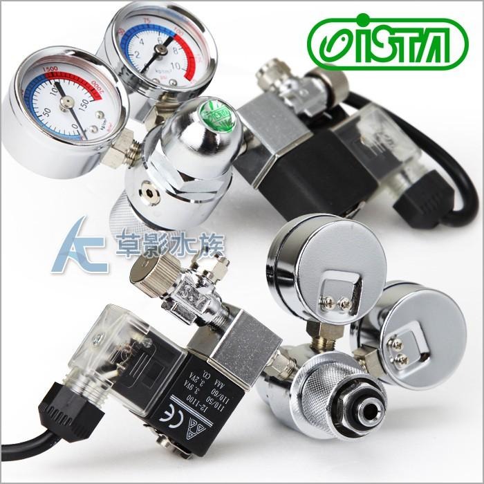 【AC草影】ISTA 伊士達 二代CO2雙錶電磁閥（側路式）【一組】二氧化碳設備 微調閥 鋼瓶出氣 CO2調整 電磁閥-細節圖2