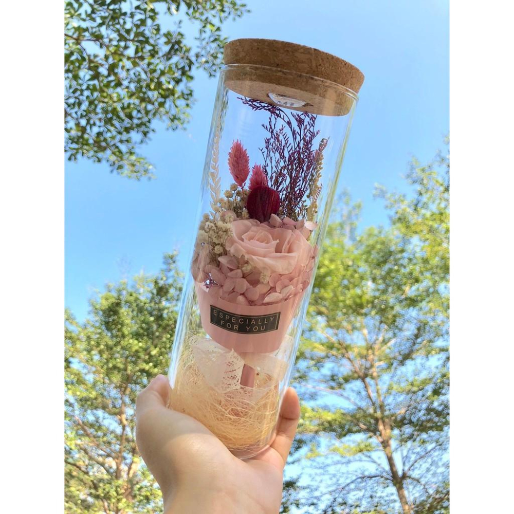 🔥現貨🔥永生玫瑰 燈瓶 乾燥花 七彩燈瓶 許願瓶 瓶中花 玫瑰 滿天星 情人節 畢業花束 畢業禮物 聖誕節 禮物-細節圖6