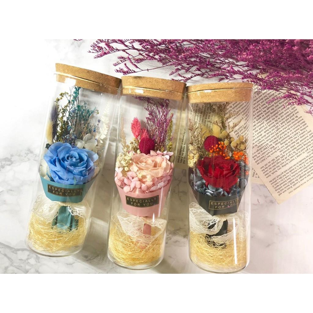 🔥現貨🔥永生玫瑰 燈瓶 乾燥花 七彩燈瓶 許願瓶 瓶中花 玫瑰 滿天星 情人節 畢業花束 畢業禮物 聖誕節 禮物-細節圖7