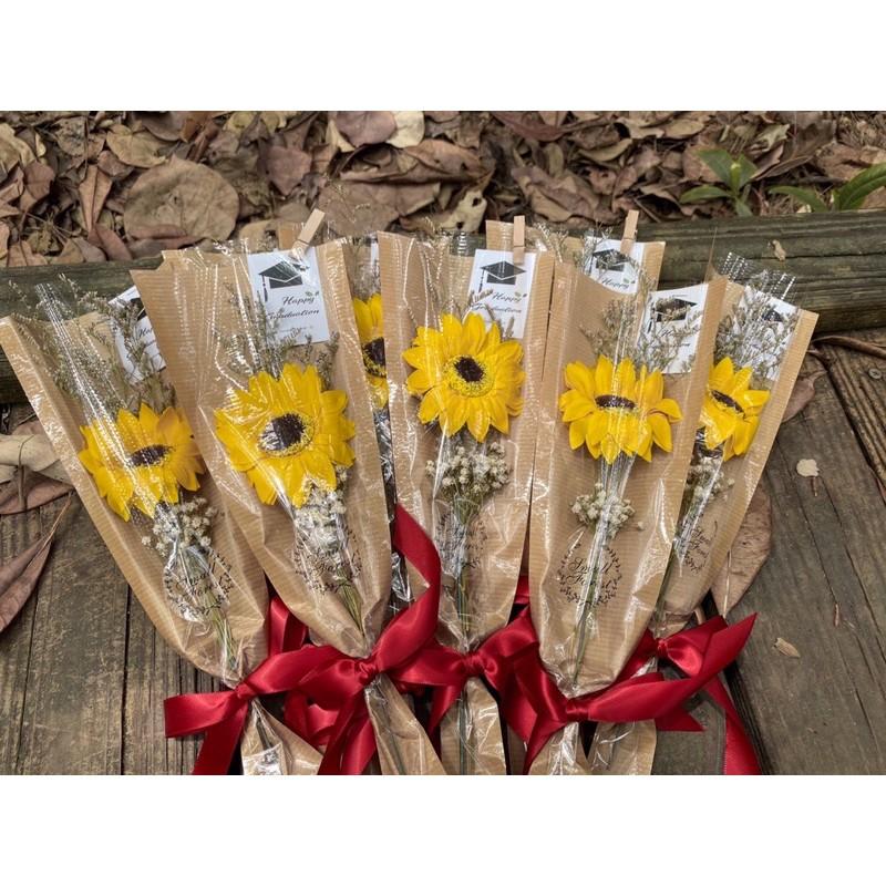 買五送一 向日葵花束 畢業 禮物 乾燥花 香皂花 向日葵 情人節 滿天星-細節圖3