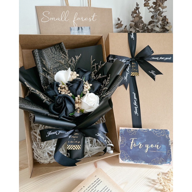 香皂花 玫瑰花 香皂玫瑰 禮盒 花束 乾燥花 乾燥花束 滿天星 伴娘禮 生日禮物 畢業花束 情人節-細節圖3