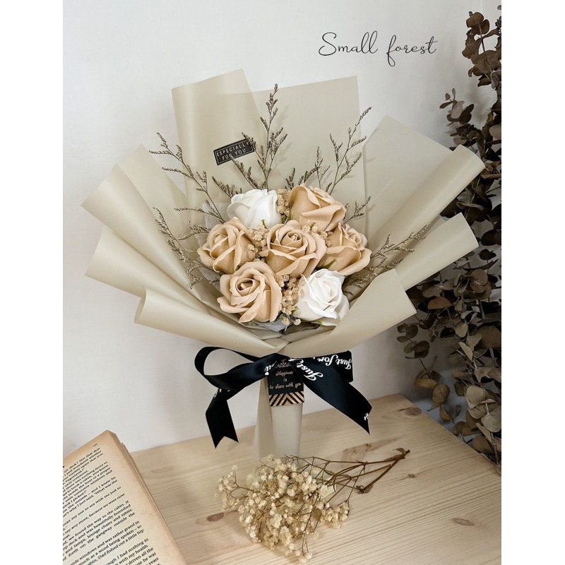 香皂花 玫瑰花 香皂玫瑰 禮盒 花束 乾燥花 乾燥花束 滿天星 伴娘禮 生日禮物 畢業花束 情人節-細節圖5
