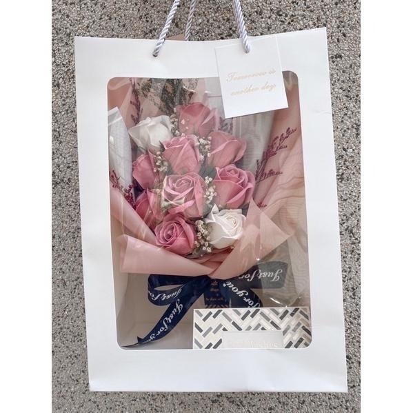 香皂花 玫瑰花 香皂玫瑰 禮盒 花束 乾燥花 乾燥花束 滿天星 伴娘禮 生日禮物 畢業花束 情人節-細節圖11