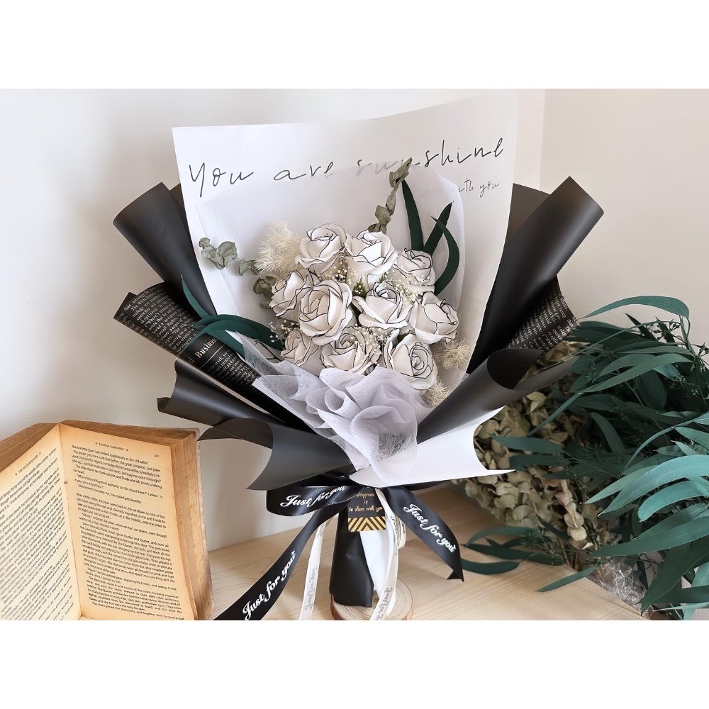 香皂花束 玫瑰花 情人節 畢業季 花束 禮物 乾燥花 永生花-細節圖2