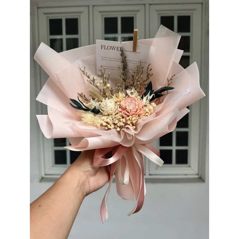 乾燥花束 玫瑰花 禮盒 花束 乾燥花 生日禮物 畢業花束 情人節 母親節 送禮 婚禮小物 索拉花-規格圖10