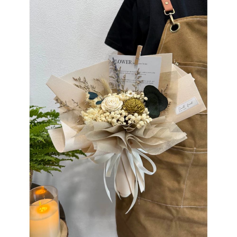 乾燥花束 玫瑰花 禮盒 花束 乾燥花 生日禮物 畢業花束 情人節 母親節 送禮 婚禮小物 索拉花-規格圖10