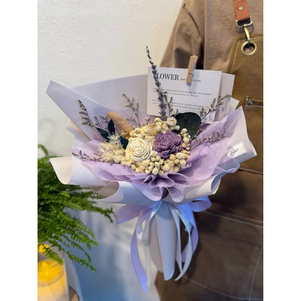 乾燥花束 玫瑰花 禮盒 花束 乾燥花 生日禮物 畢業花束 情人節 母親節 送禮 婚禮小物 索拉花-規格圖10