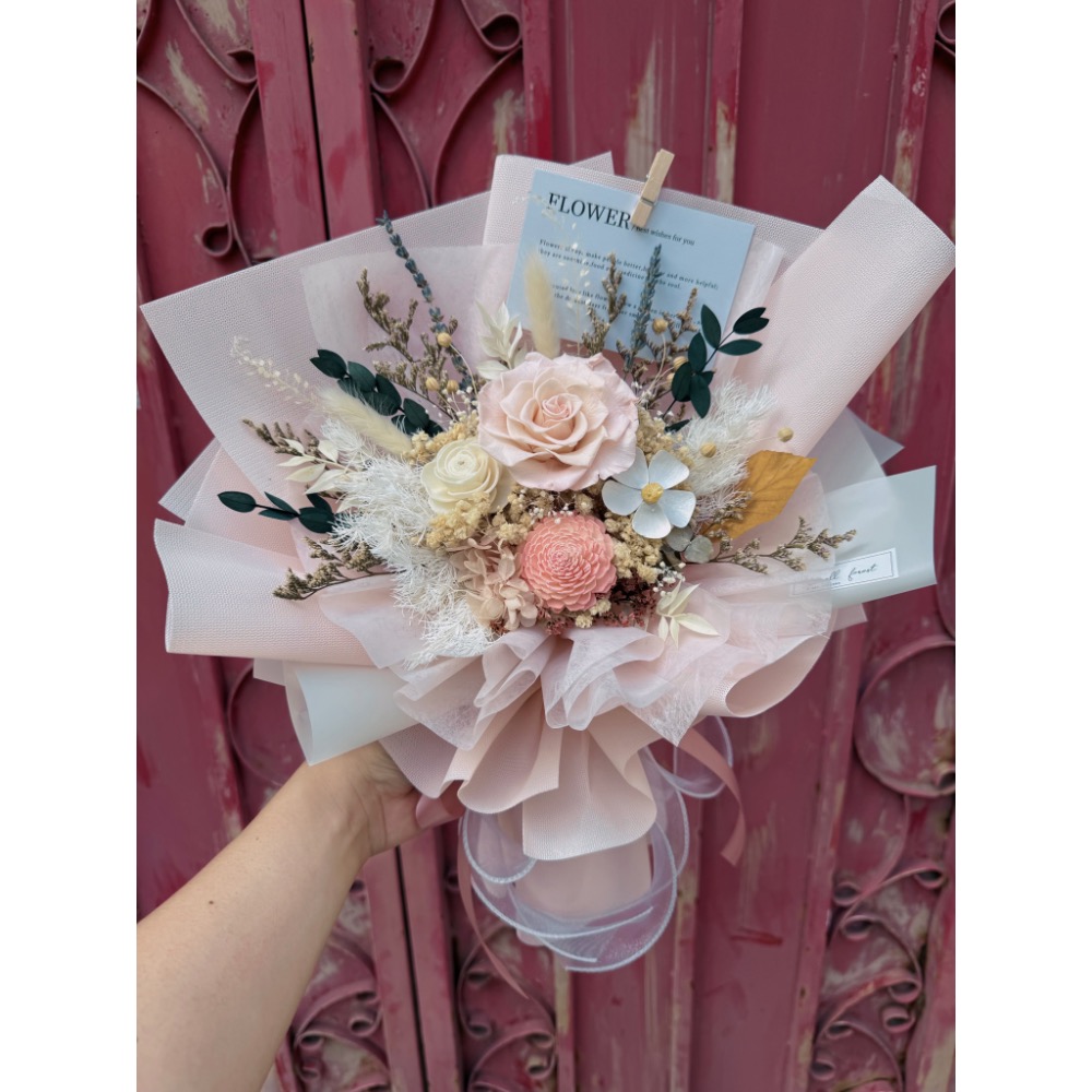 乾燥花束 玫瑰 情人節 花束 生日禮物 畢業花束 索拉花 永生花 母親節-細節圖3