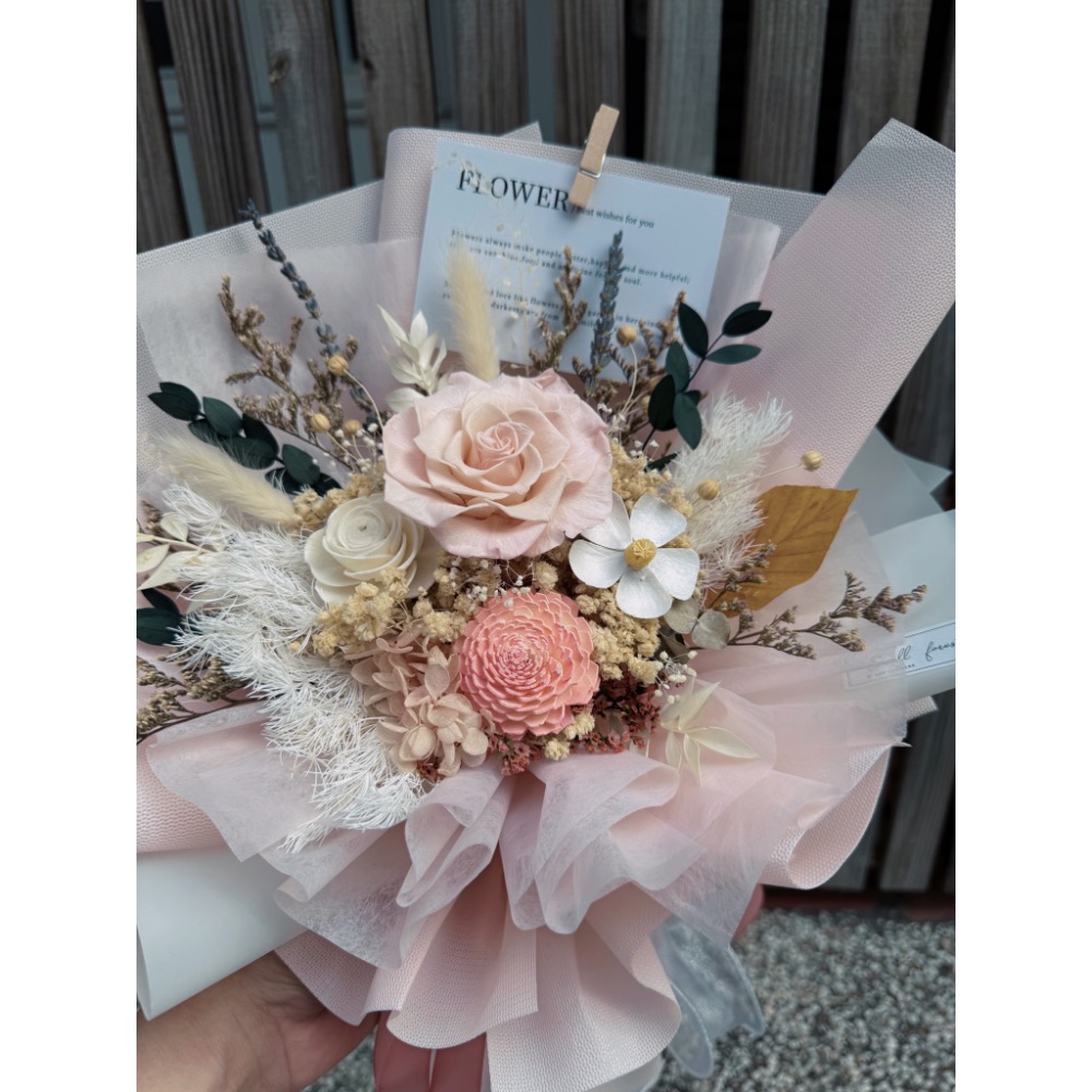 乾燥花束 玫瑰 情人節 花束 生日禮物 畢業花束 索拉花 永生花 母親節-細節圖4