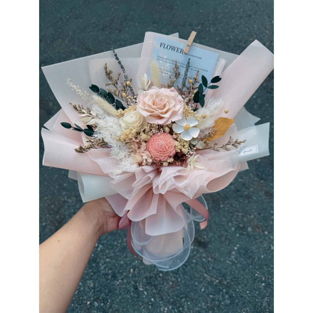 乾燥花束 玫瑰 情人節 花束 生日禮物 畢業花束 索拉花 永生花 母親節-細節圖5