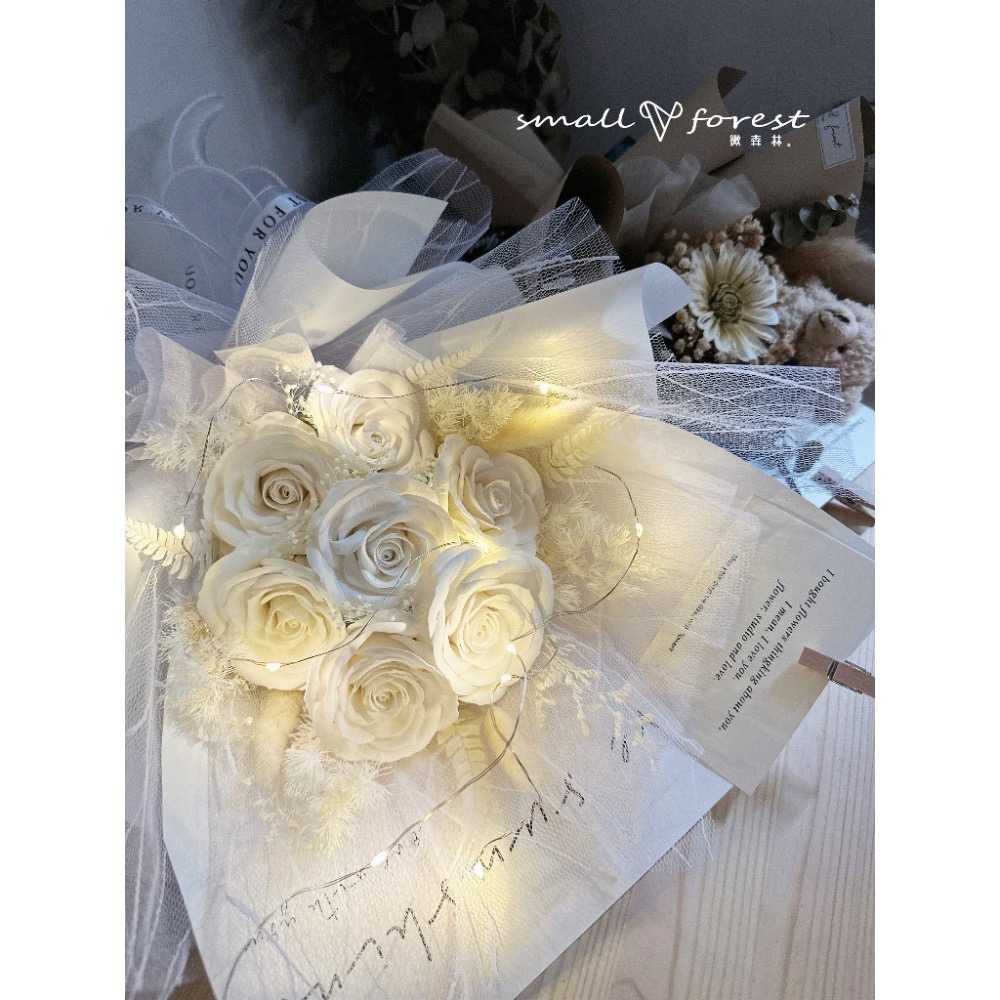 新娘花束 香皂花 玫瑰花 香皂玫瑰 教師節 花束 乾燥花 乾燥花束 生日禮物 畢業花束 情人節 求婚花束-細節圖4