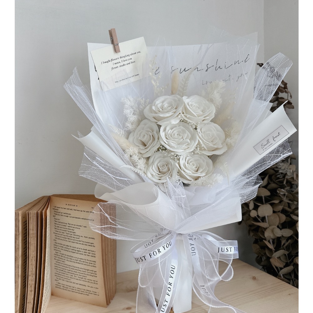 新娘花束 香皂花 玫瑰花 香皂玫瑰 教師節 花束 乾燥花 乾燥花束 生日禮物 畢業花束 情人節 求婚花束-細節圖7