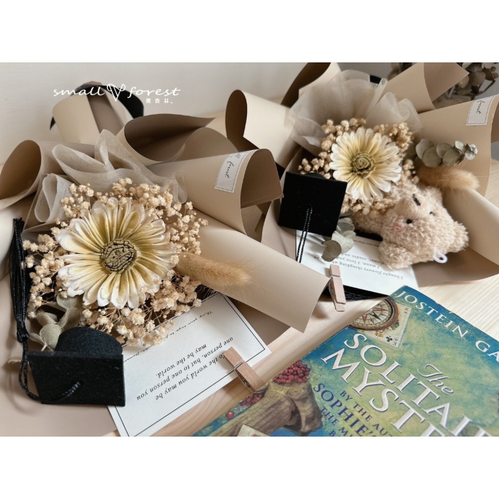 畢業熊花束 玫瑰花 花束 乾燥花 生日禮物 畢業花束 情人節 母親節 送禮-細節圖4