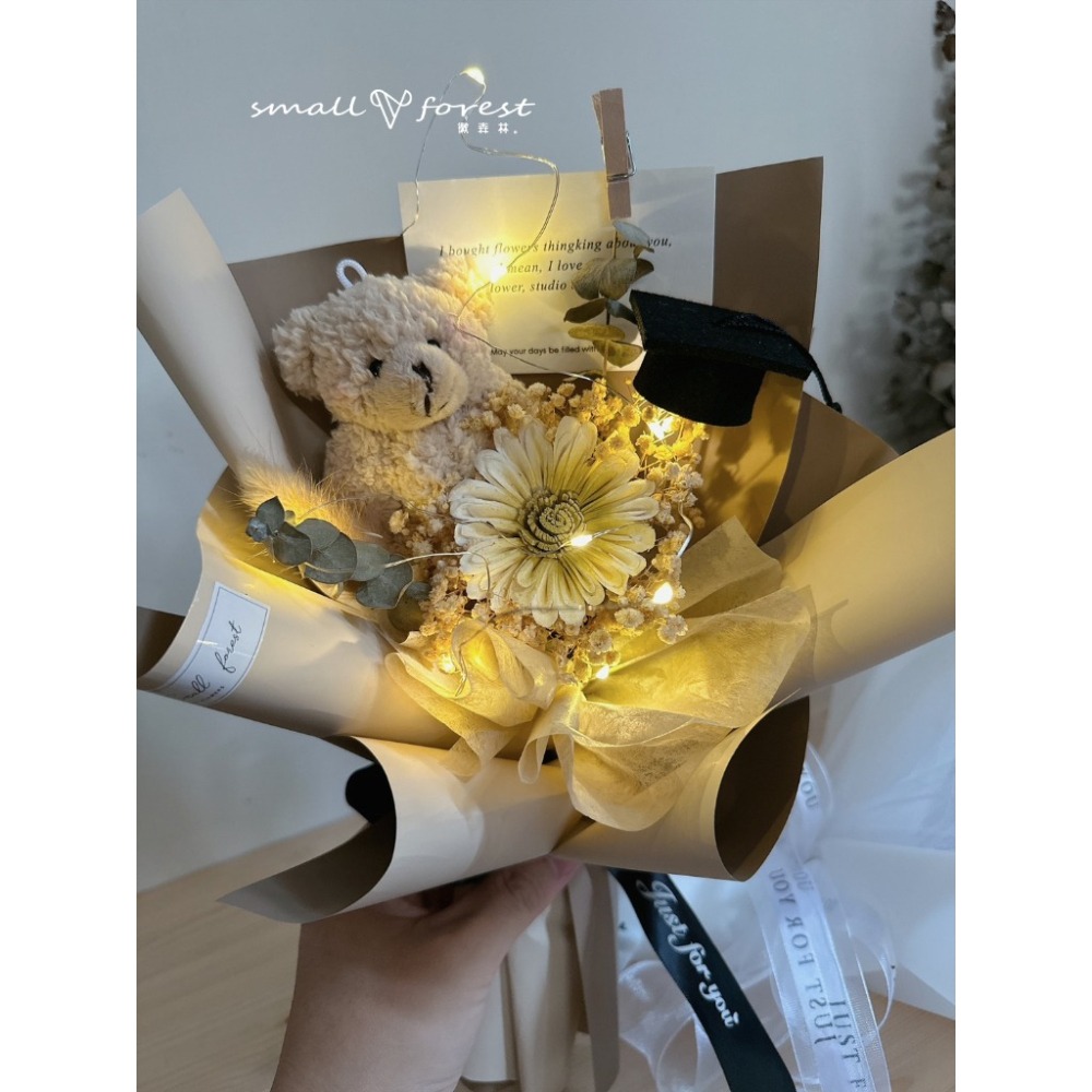 畢業熊花束 玫瑰花 花束 乾燥花 生日禮物 畢業花束 情人節 母親節 送禮-細節圖6