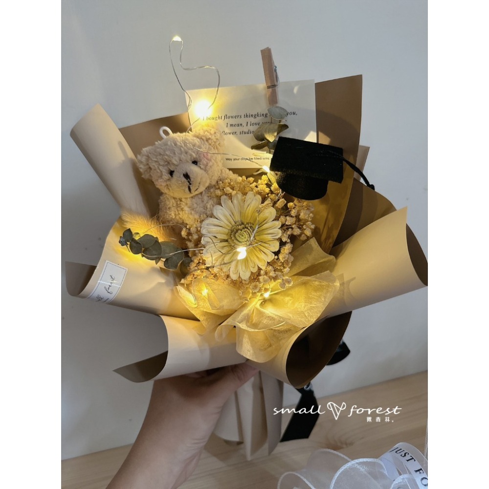 畢業熊花束 玫瑰花 花束 乾燥花 生日禮物 畢業花束 情人節 母親節 送禮-細節圖7