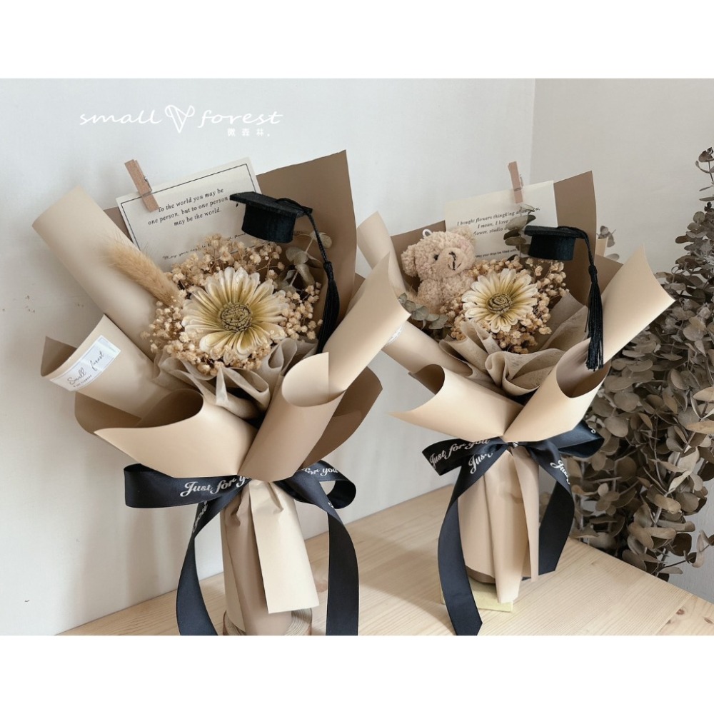 畢業熊花束 玫瑰花 花束 乾燥花 生日禮物 畢業花束 情人節 母親節 送禮-細節圖8