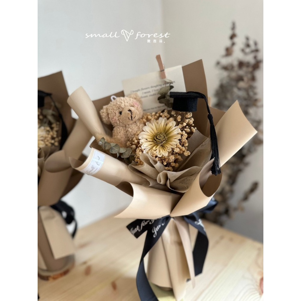畢業熊花束 玫瑰花 花束 乾燥花 生日禮物 畢業花束 情人節 母親節 送禮-細節圖9