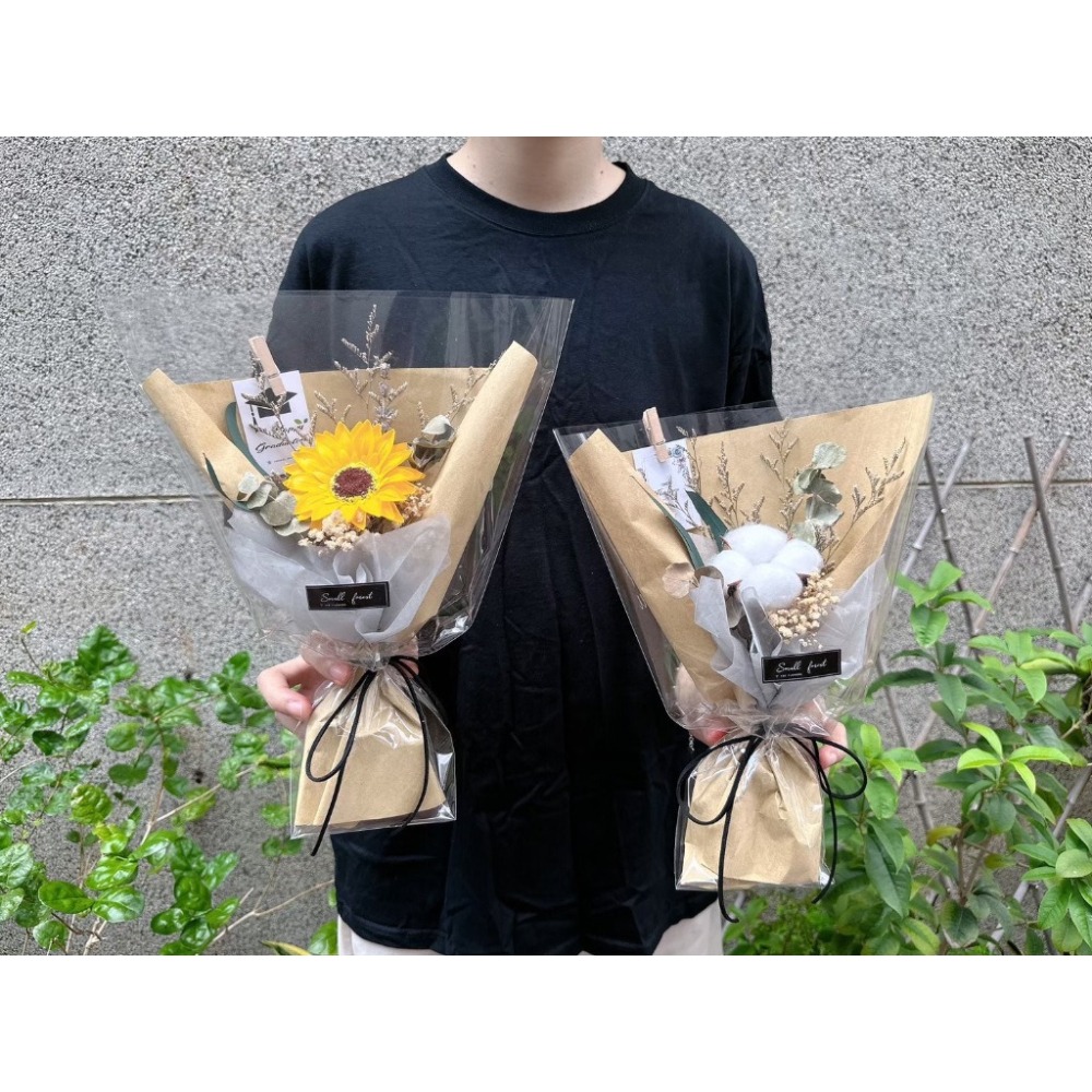 向日葵 康乃馨  木棉花 松果 花束 乾燥花 生日禮物 畢業花束 情人節 母親節 送禮 聖誕花束-細節圖3