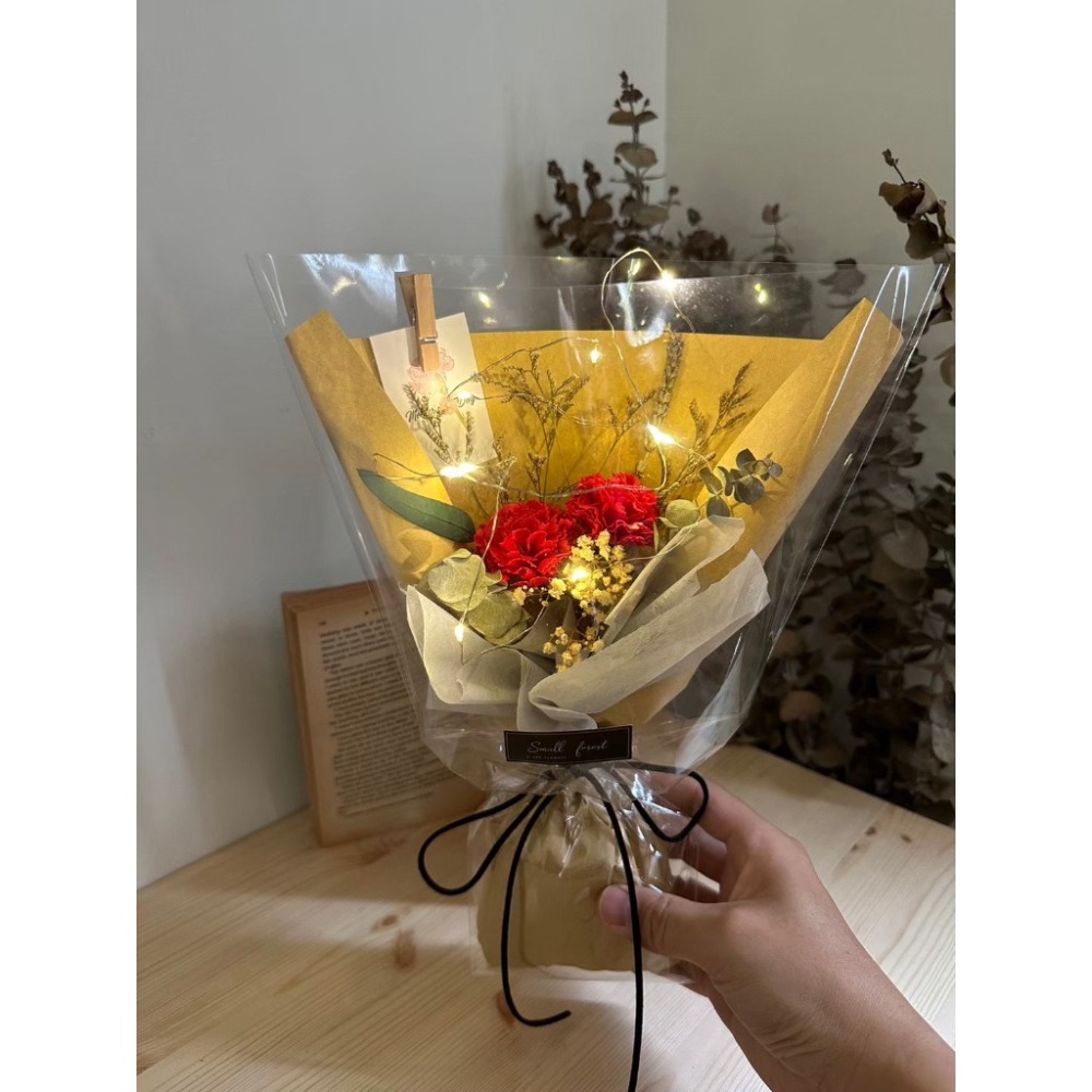 向日葵 康乃馨  木棉花 松果 花束 乾燥花 生日禮物 畢業花束 情人節 母親節 送禮 聖誕花束-細節圖4