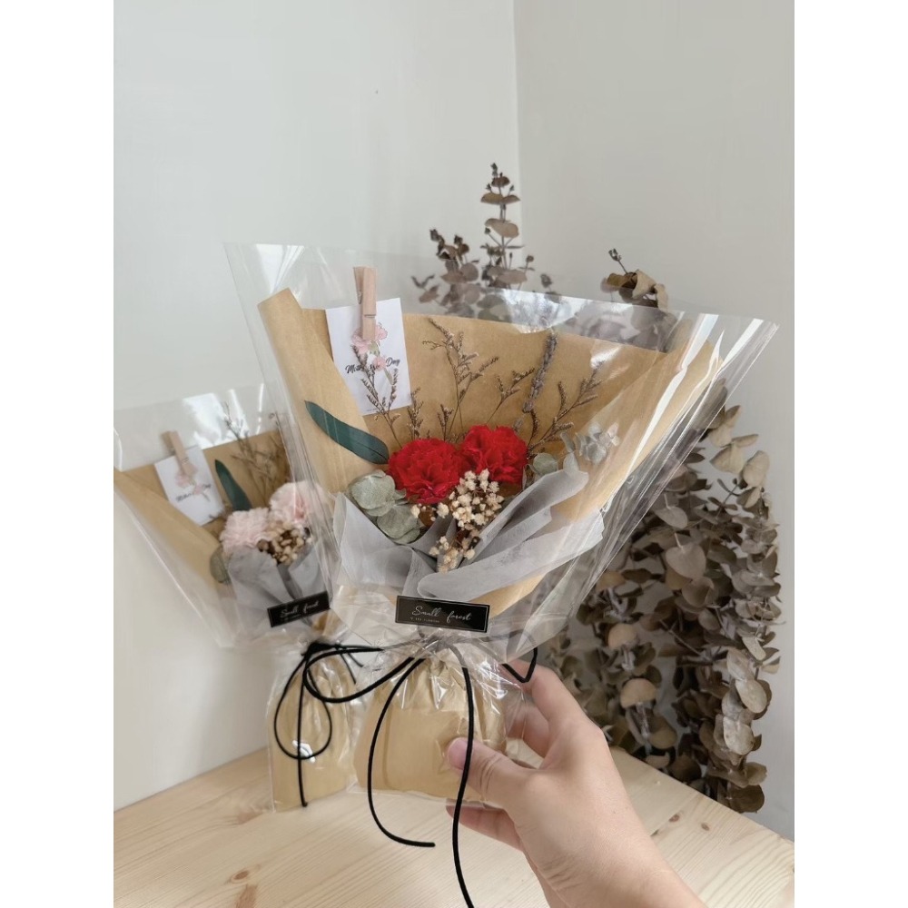 向日葵 康乃馨  木棉花 松果 花束 乾燥花 生日禮物 畢業花束 情人節 母親節 送禮 聖誕花束-細節圖8