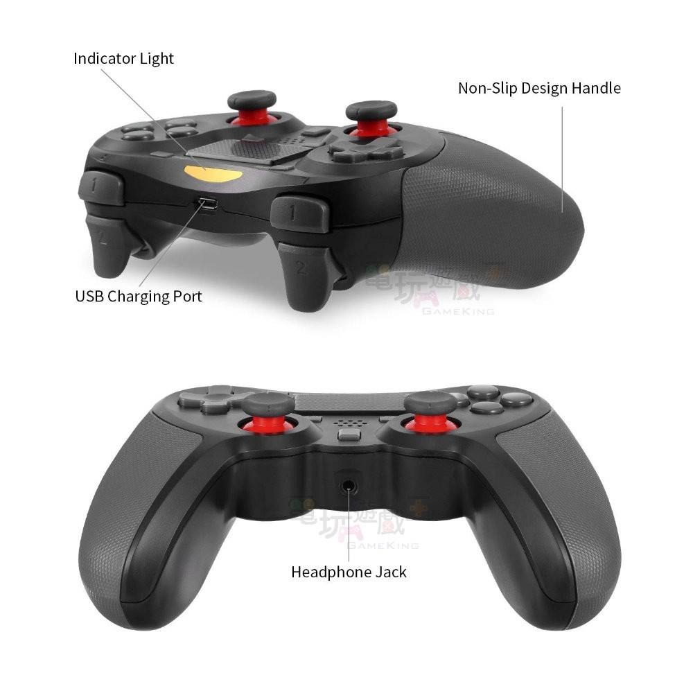 電玩遊戲王☆新品現貨 PS4/PC 無線手把控制器 連發 振動 六軸 耳麥 支援手把開機 觸控滑動 原神可用-細節圖8