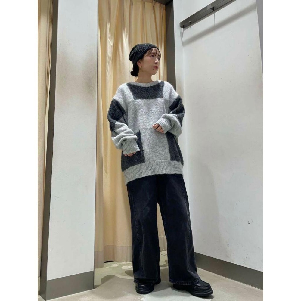 ：常花二手：🇯🇵 KBF ✿ 溫柔大色塊格紋針織毛衣（實拍照請看下方商品說明欄）日牌正品 現貨-細節圖5