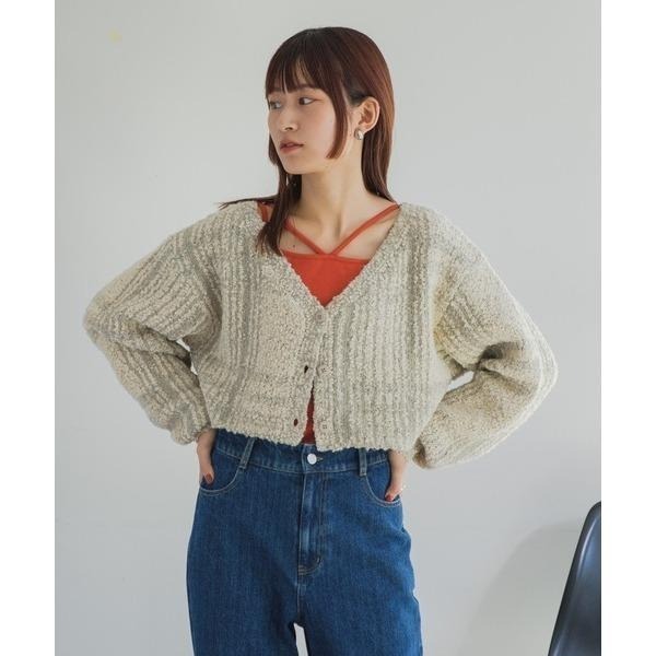 ：常花二手：🇯🇵 Kastane ✿ 特殊絨絨布料造型短版針織外套（實拍照請看下方商品說明欄）日牌正品 現貨-細節圖2