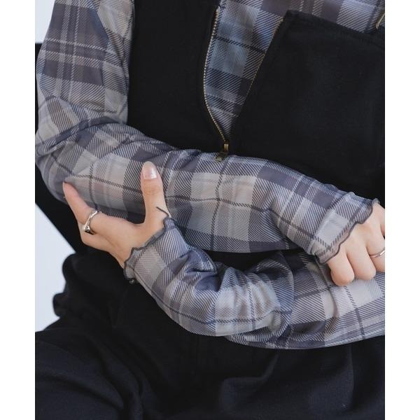 ：常花二手：🇯🇵 Kastane ✿ 學院風格紋透膚上衣（實拍照請看下方商品說明欄）日牌正品 現貨-細節圖4