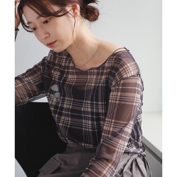 ：常花二手：🇯🇵 Kastane ✿ 學院風格紋透膚上衣（實拍照請看下方商品說明欄）日牌正品 現貨-細節圖5