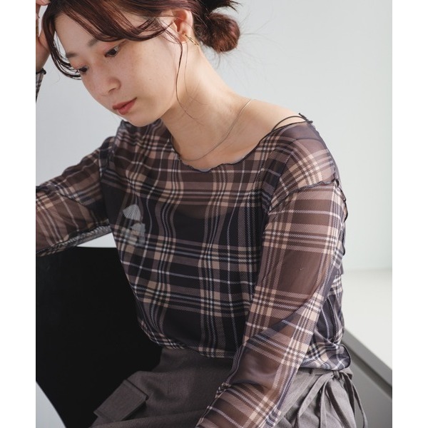 ：常花二手：🇯🇵 Kastane ✿ 學院風格紋透膚上衣（實拍照請看下方商品說明欄）日牌正品 現貨-規格圖9