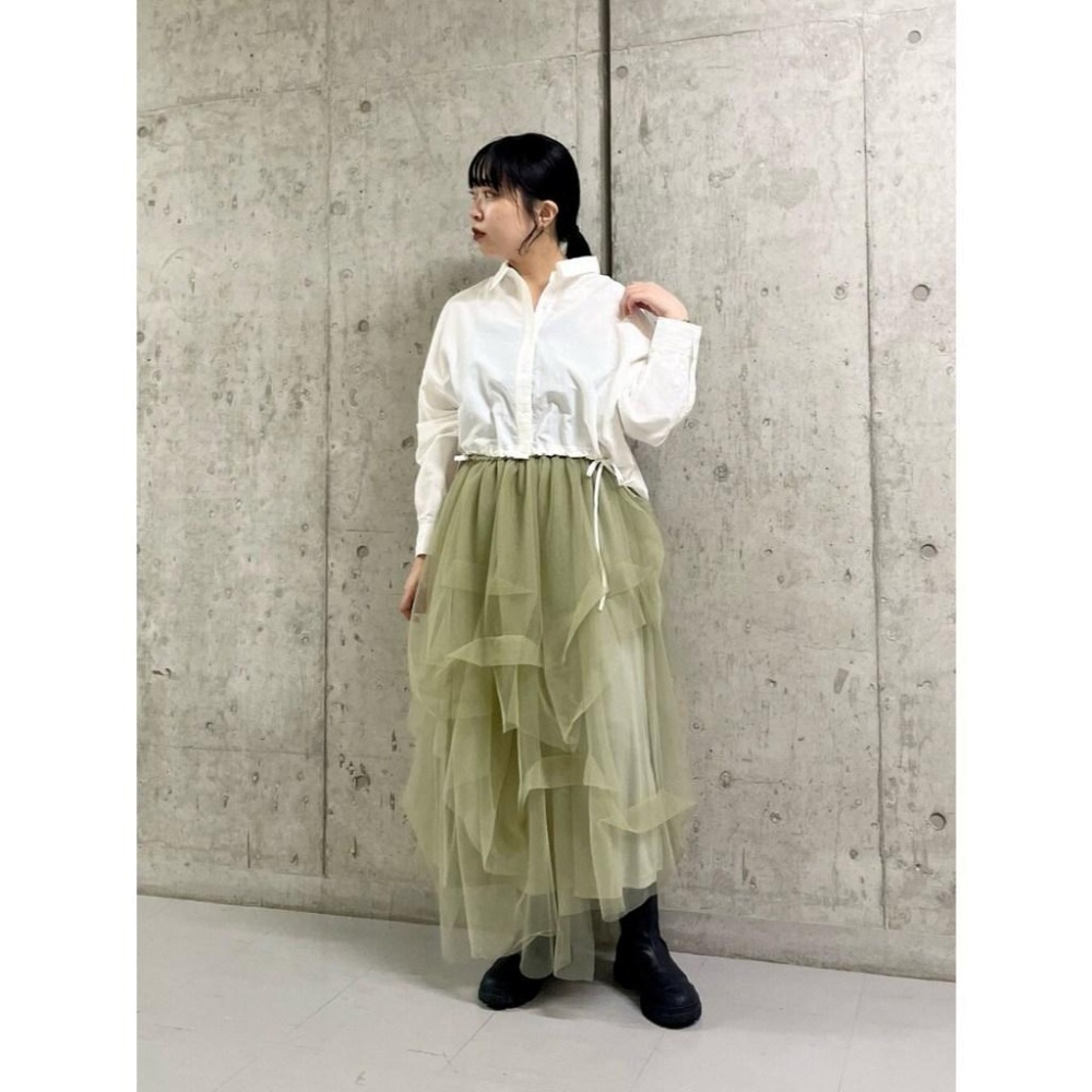 ：常花二手：🇯🇵 KBF ✿ 下擺抽繩短版襯衫（實拍照請看下方商品說明欄）日牌正品 現貨-細節圖7