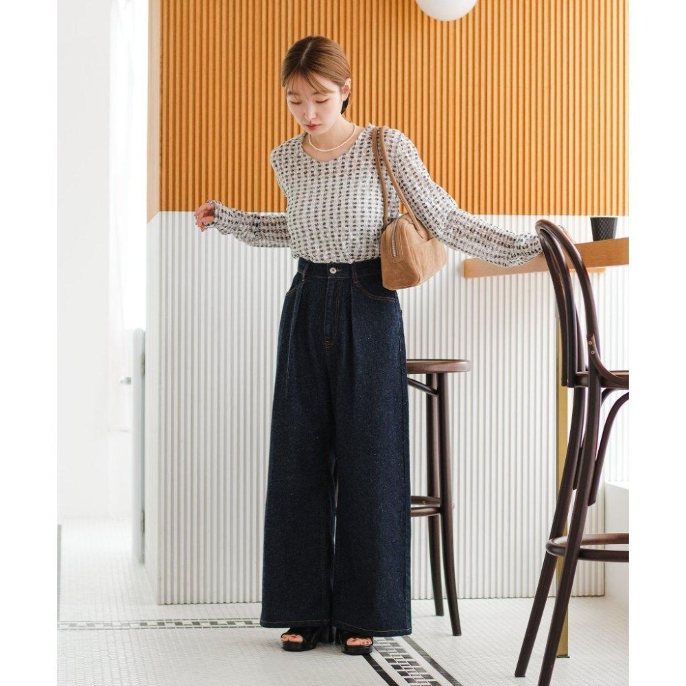 ：常花二手：🇯🇵 Kastane ✿ 雙面穿透膚立體格紋上衣（實拍照請看下方商品說明欄）日牌正品 現貨-細節圖7