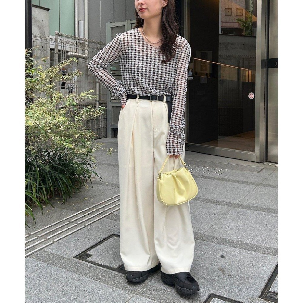 ：常花二手：🇯🇵 Kastane ✿ 雙面穿透膚立體格紋上衣（實拍照請看下方商品說明欄）日牌正品 現貨-細節圖9