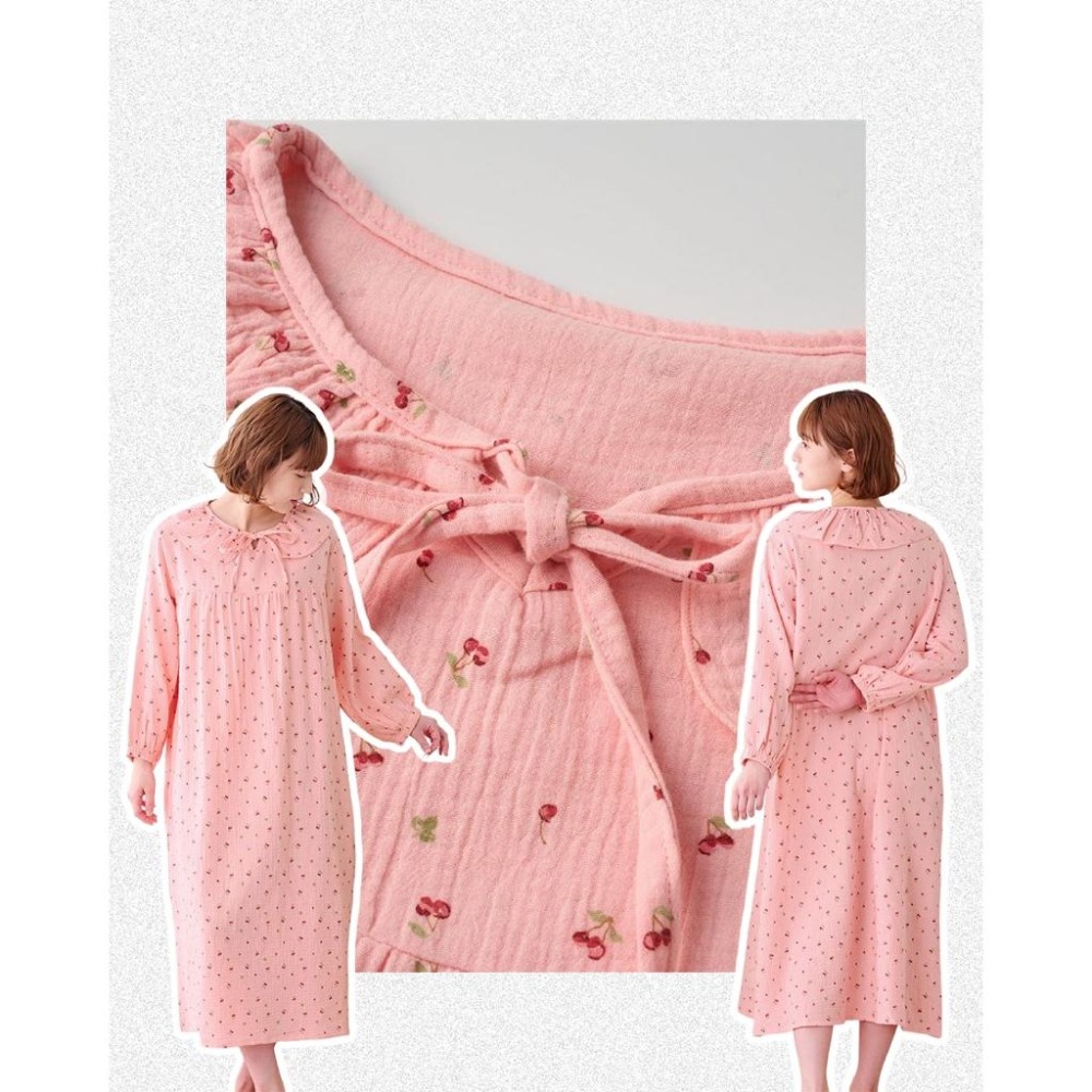 ：常花日本代購：🇯🇵（部分現貨！）100%純棉 可愛大翻領草莓洋裝居家服 睡衣（請先詳閱下方購買須知）-細節圖5