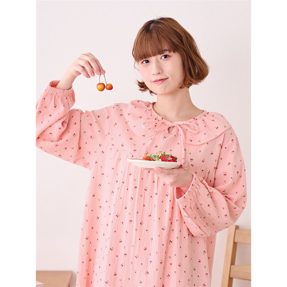 ：常花日本代購：🇯🇵（部分現貨！）100%純棉 可愛大翻領草莓洋裝居家服 睡衣（請先詳閱下方購買須知）-規格圖5